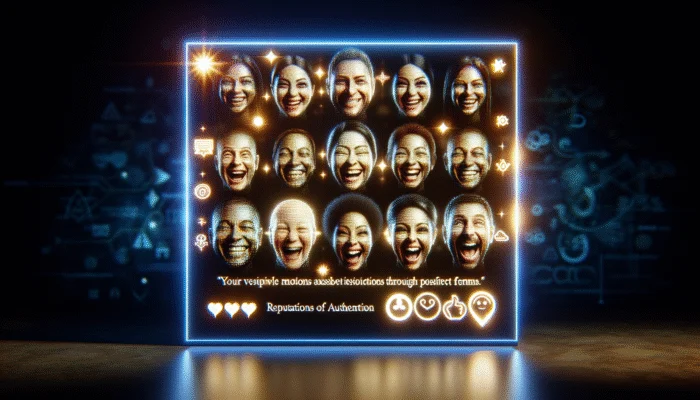 Leveraging Customer Testimonials for Local Trust: A vibrant display showcasing customer testimonials alongside joyful clients, bolstering the brand's reputation.