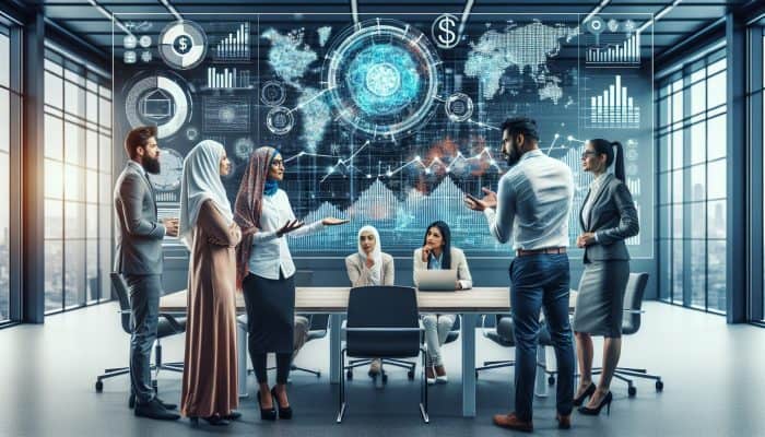 Best Debt Consolidation Loan Calculators: Top UK Tools | DCL Financial experts analysing graphs and charts on debt consolidation loan calculators in a conference room.