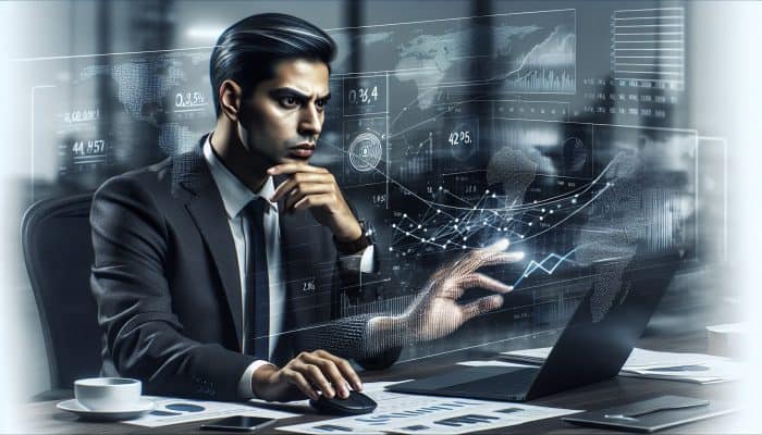 Challenges of Sticking to Consolidation Plans: UK Focus | DCL UK business executive analysing financial data for debt management and consolidation strategies in a modern office.