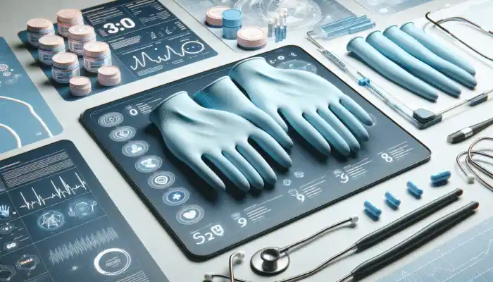 High-quality nitrile gloves from Ansell, Microflex, Sempermed, Cardinal Health, and Kimberly-Clark displayed against a medical background.