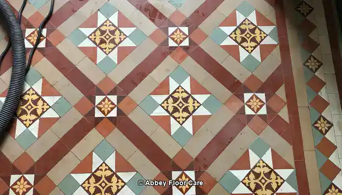 An example of different pigments in a Victorian Clay tile floor