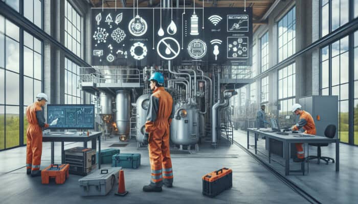 Modern furnace system being serviced by experienced technicians in a Richmond workshop.