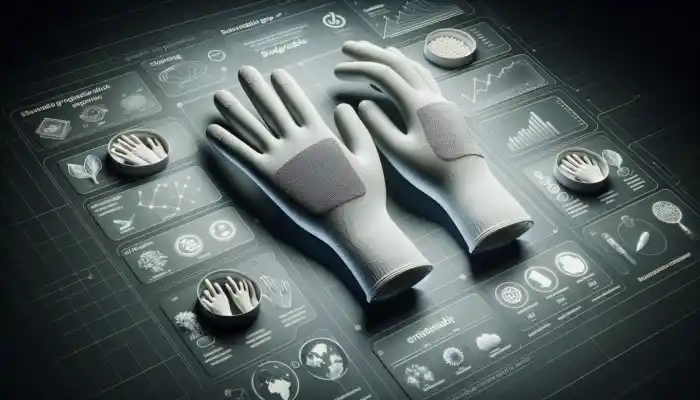 Eco-friendly, biodegradable nitrile gloves with enhanced grip and thin, durable design trends.